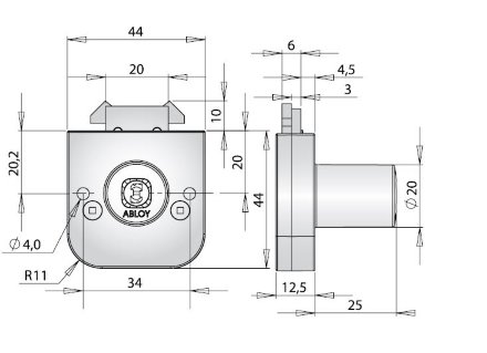 Abloy OF 235 N / замок мебельный