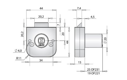Abloy OF 221 C / замок мебельный