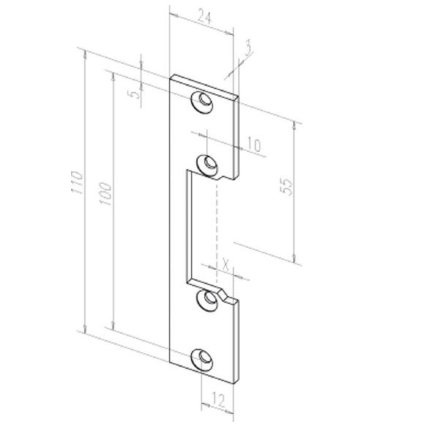 Abloy effeff -------10602-01 / kl (106 02) / лицевая планка