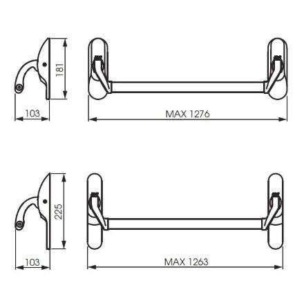 ABLOY PBE011 Har / нажимная штанга для дверей из профиля