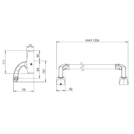 ABLOY PBE 001 chrome / нажимная штанга для дверей аварийного выхода