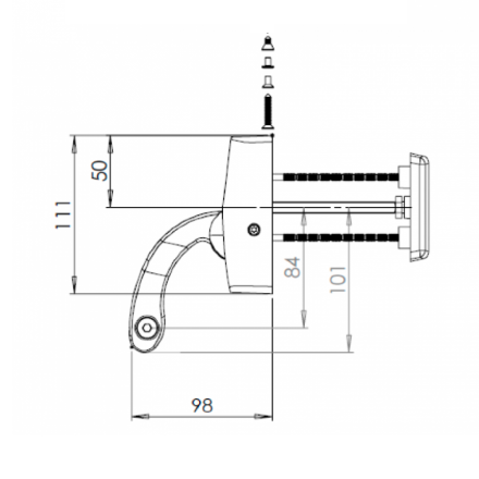 ABLOY PBE 003 brushed nickel/ нажимная штанга для дверей аварийного выхода
