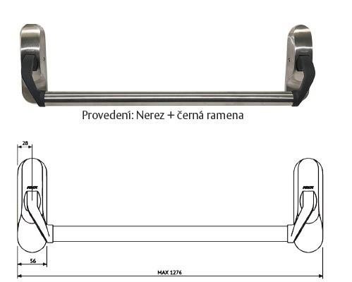 ABLOY PBE 011 + PZ brushed nickel/ нажимная штанга для дверей аварийного выхода