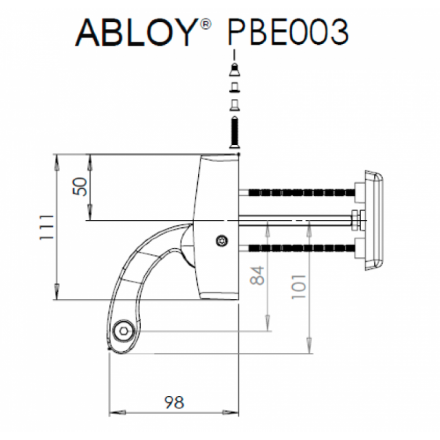 ABLOY PBE 003 satin chrome/ нажимная штанга для дверей аварийного выхода