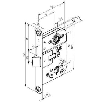 Abloy 2041 4/5 FE/JME / замок для внутренних дверей и туалетных комнат