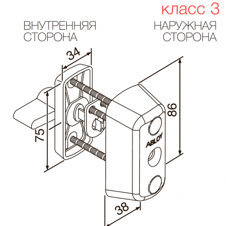 Цилиндр с поворотной кнопкой CY 066 ABLOY для профильных дверей