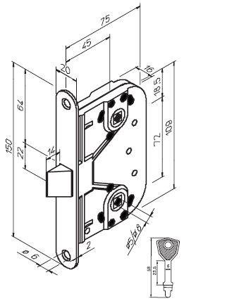 Abloy 414 FE/JME / корпус замка