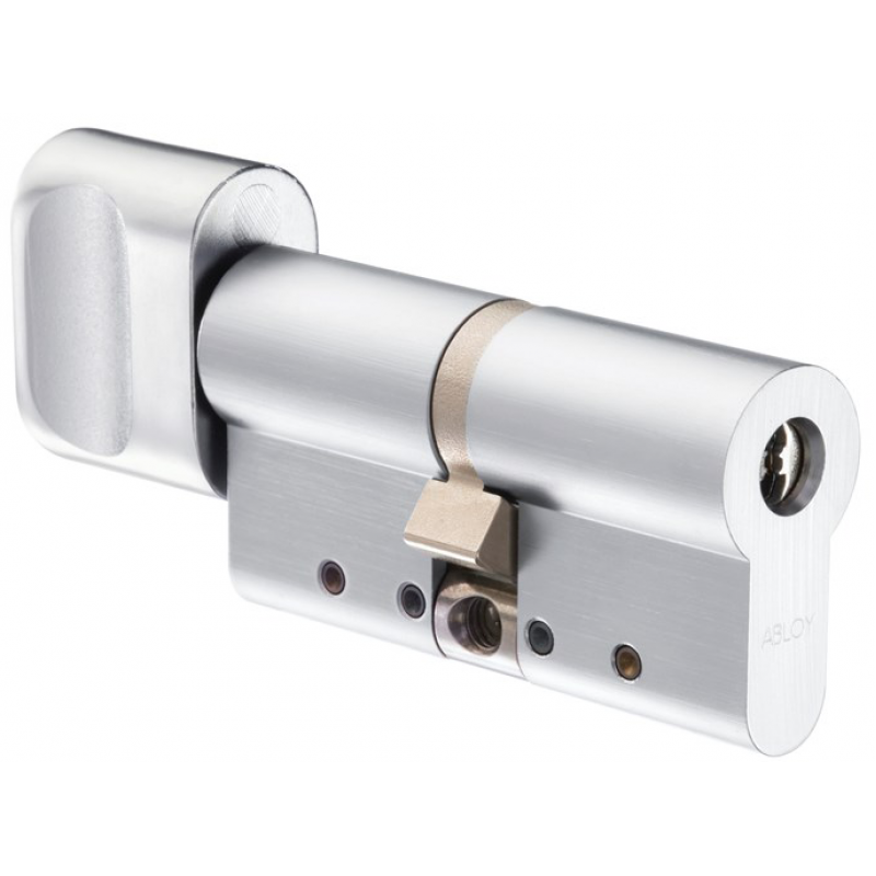CY 323 ABLOY - цилиндр с дисковым механизмом секрета из латуни / cнаружи открывается с помощью ключа, изнутри поворотной кнопкой