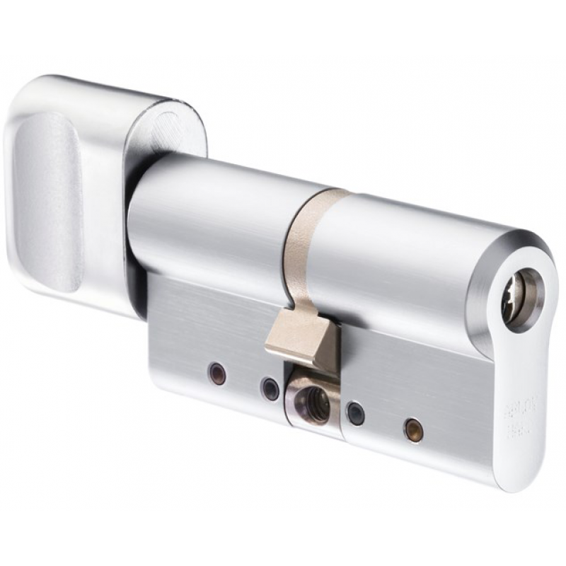 CY 333 ABLOY - цилиндр усиленный с дисковым механизмом секрета / cнаружи открывается с помощью ключа, изнутри поворотной кнопкой / внешняя часть из закаленной стали