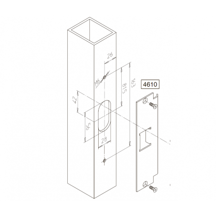4610 ABLOY ответная планка к замку EL410/411