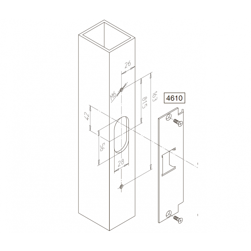 4610 ABLOY ответная планка к замку EL410/411