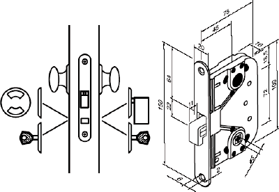 Abloy 4249 FE/JME / замок для облегченных раздвижных дверей