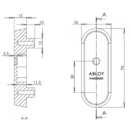 Броненакладка CH 102 ABLOY для узкопрофильных дверей