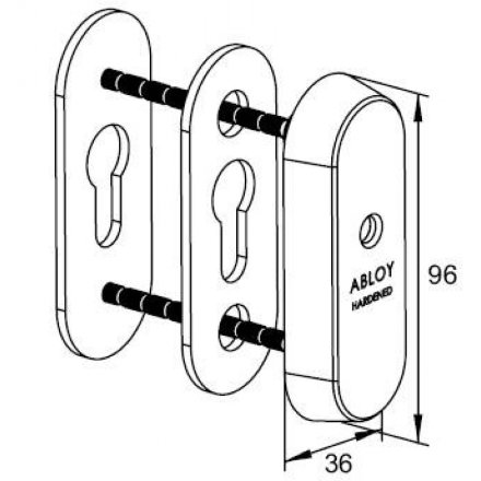 Броненакладка CH 102 ABLOY для узкопрофильных дверей