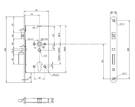 Abloy EL 518/55/24 / 100150 / Моторный электромеханический замок