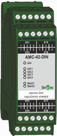 Адресный модуль управления на 4 входа и 2 выхода (на DIN-рейку) Smartec AMС-42-DIN