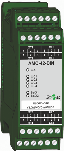 Адресный модуль управления на 4 входа и 2 выхода (на DIN-рейку) Smartec AMС-42-DIN