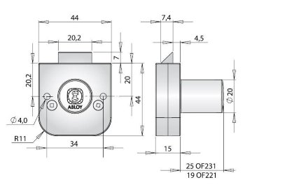 Abloy OF 231 C / замок мебельный