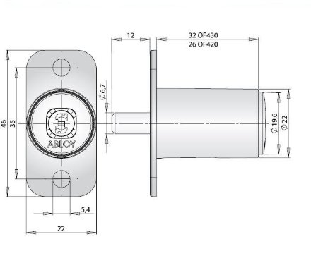 Abloy OF 420 С / замок мебельный