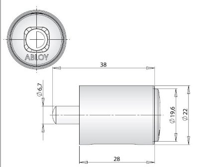 Abloy OF 423 С / замок мебельный