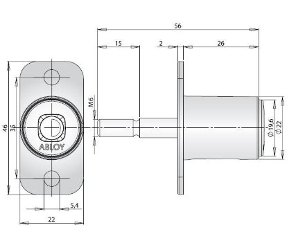 Abloy OF 424 C / замок мебельный