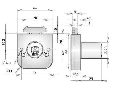 Abloy OF 235 C / замок мебельный