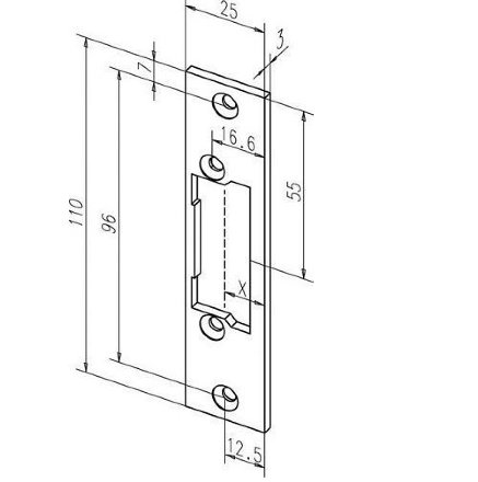 Abloy effeff -------61B35-01 / лицевая планка (61B 35) ProFix 2
