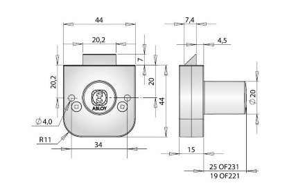 Abloy OF 231 B / мебельный врезной замок